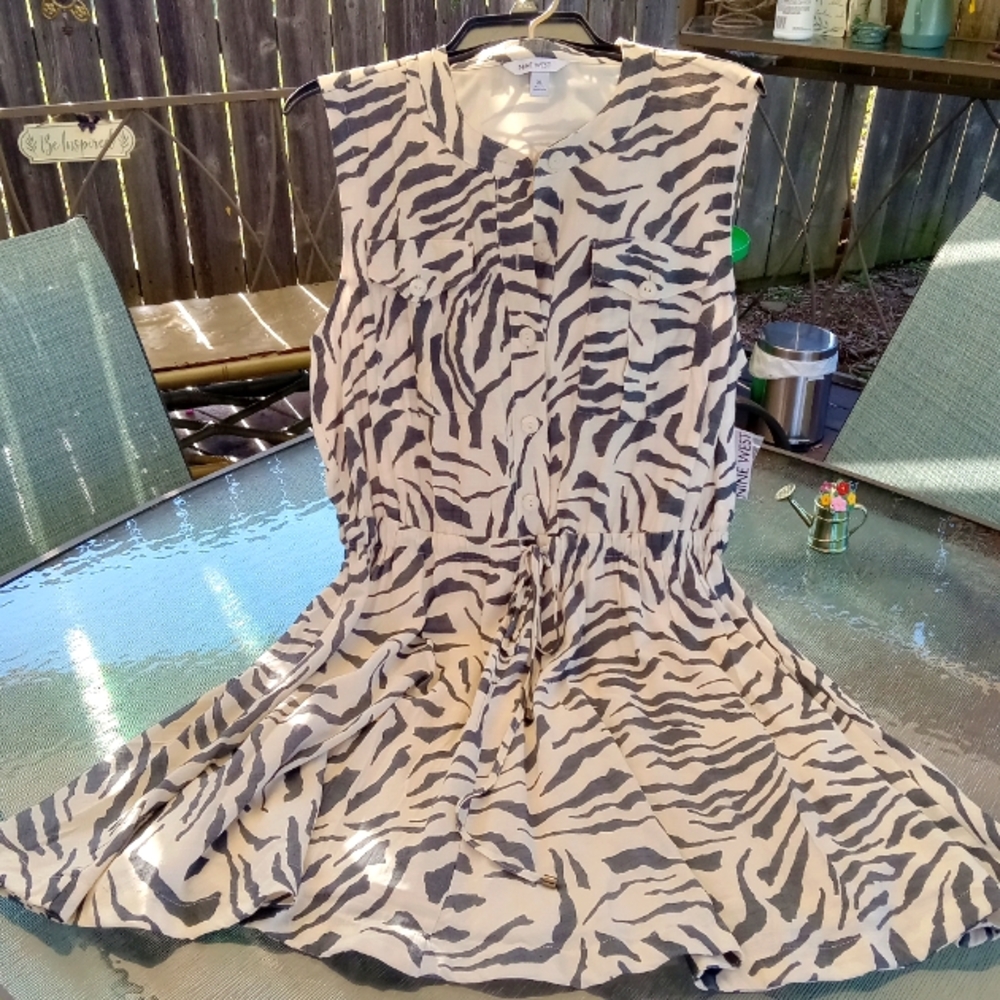 NWT Nine West Fit & Flare Sleeveless Utility Dress, XL